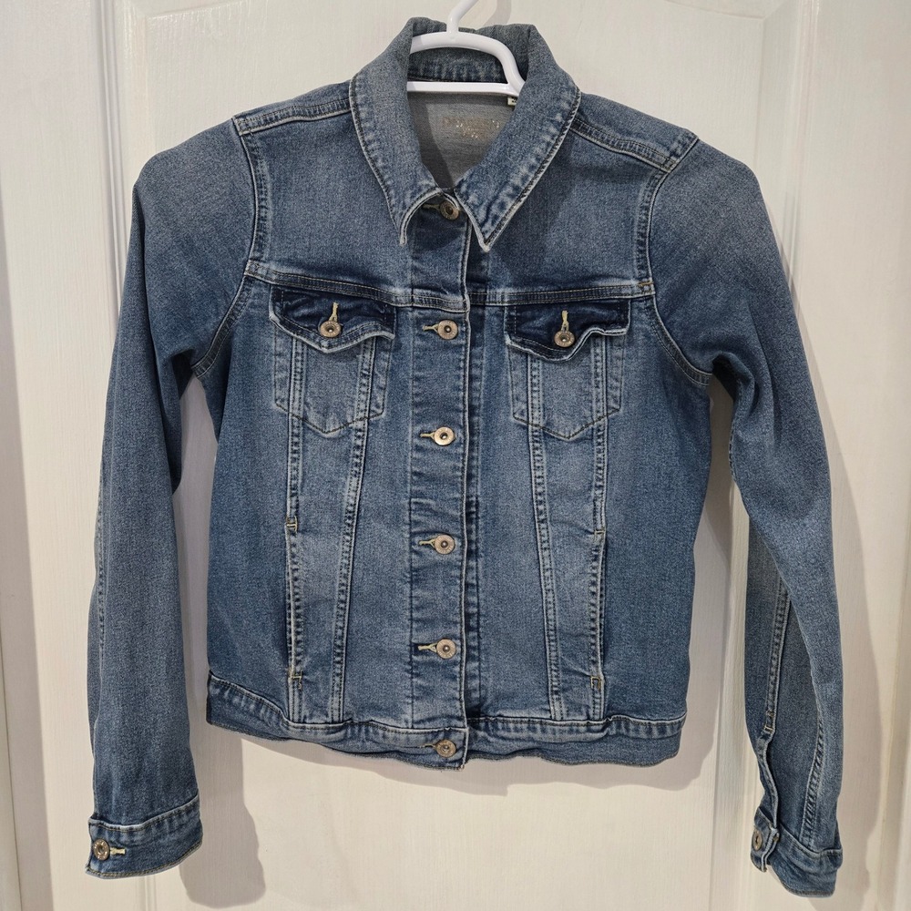 Levi's Denizen Denim Trucker Jacket Womens Medium Blue Stretch Jean Jacket